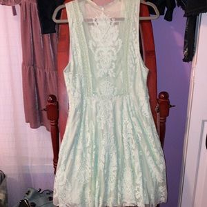 Free People Reign Over Me Sleeveless Sea Green Lace